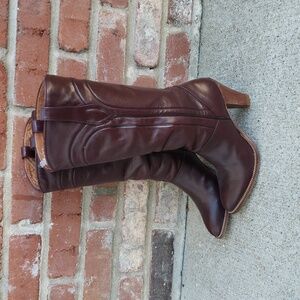 Vintage Dan Post Womens Pull On Leather Boots Size 6 Narrow Classic Western 90s